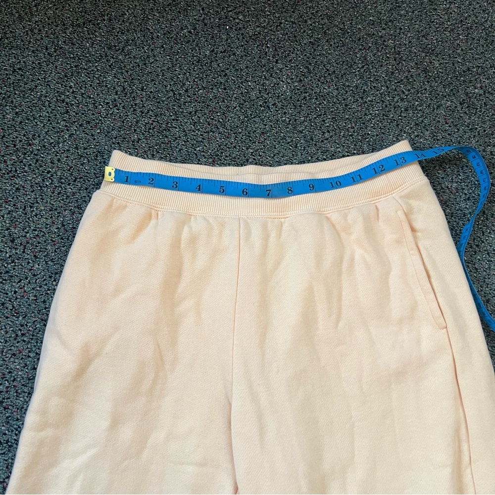 FOREVER21 Pastel Yellow Sweatpants Loungewear Baggy Cotton Pants Back Pocket M - Picture 16 of 16